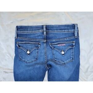 Hudson Collin‎ Midrise Skinny Jeans Flap Pocket Raw Hem Capri Size 27